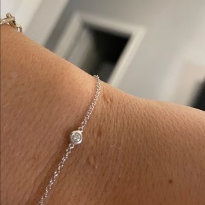 Adinas Jewels Diamond Bezel Bracelet14K White Gold